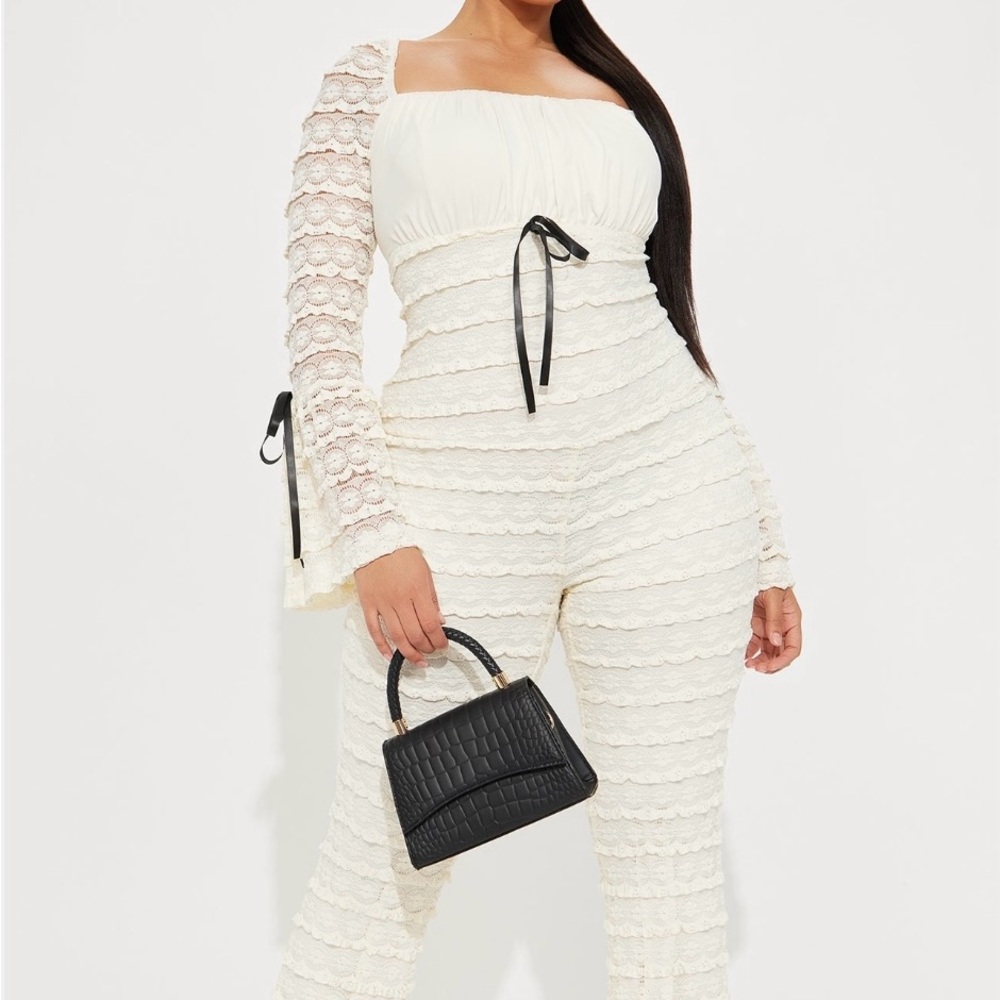 Elegant Cream Lace Jumpsuit